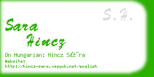 sara hincz business card